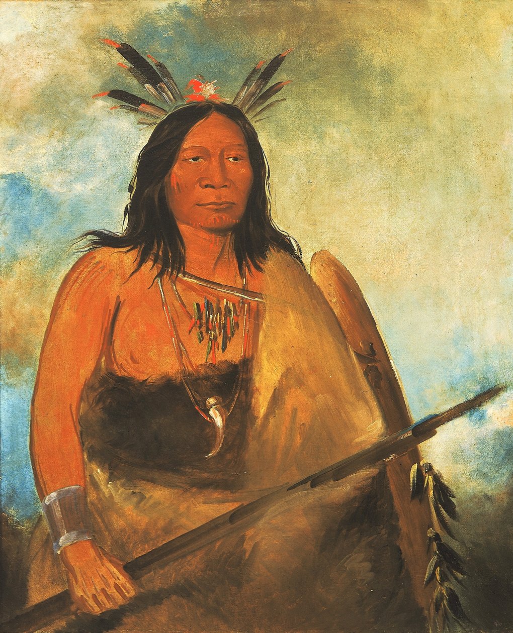 Kots-o-kó-ro-kó, håret på tjurens hals, en hövding av George Catlin