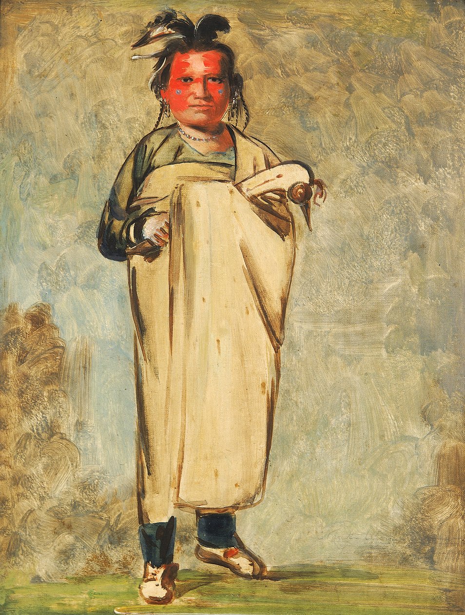 Káw-kaw-ne-chóo-a, och Brave, 1828. av George Catlin