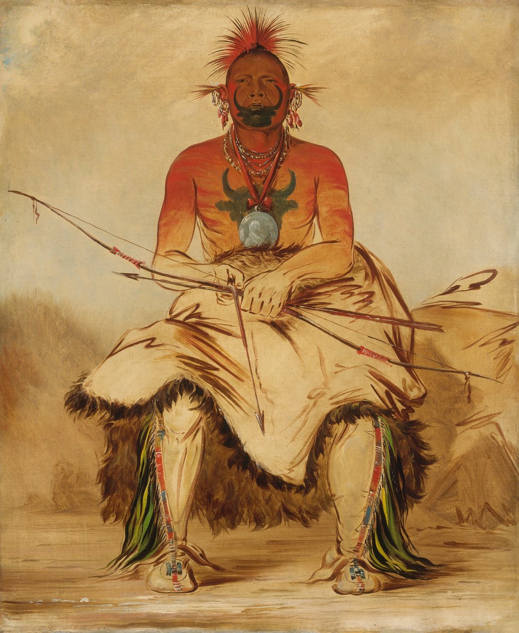 La-dóo-ke-a, Buffalo Bull, en stor Pawnee-krigare av George Catlin