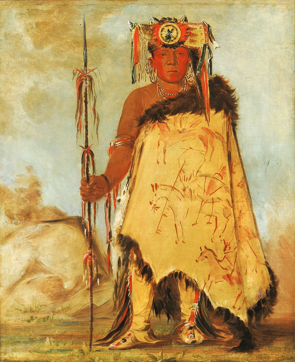 La-wée-re-coo-re-shaw-wee, krigschef och republikan Pawnee, 1832. av George Catlin