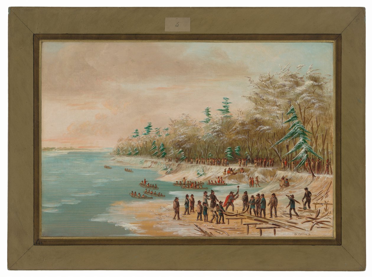 La Salle som kör den första bulten för Griffin. 26 januari 1679 av George Catlin