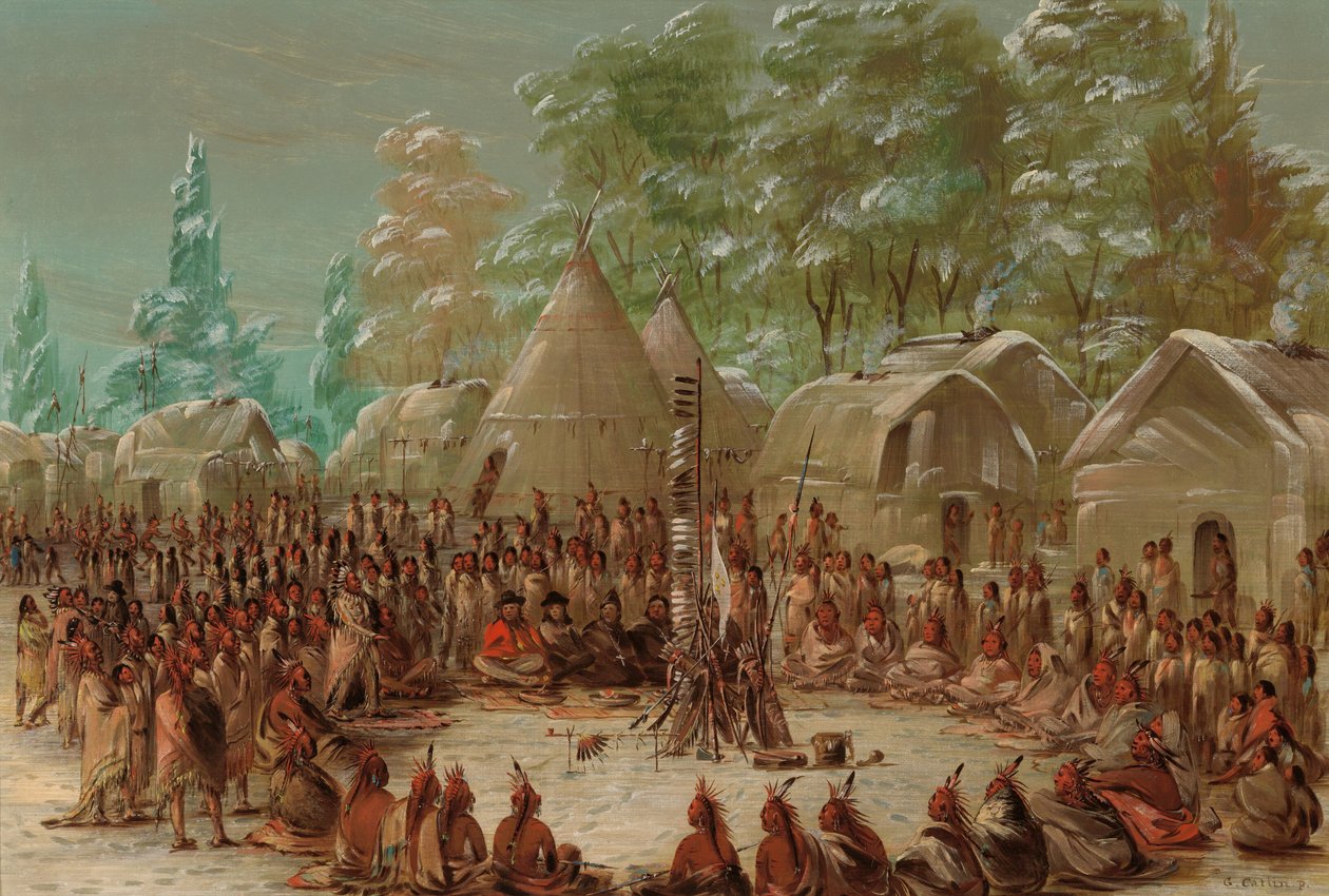 La Salles fest festade i Illinois Village. 2 januari 1680, 18471848. av George Catlin