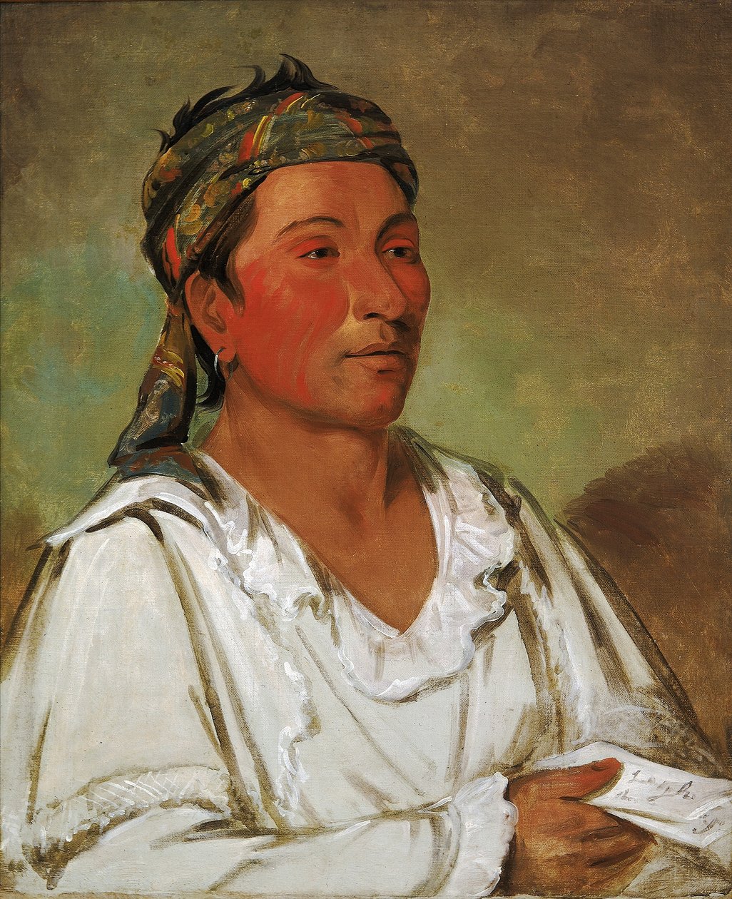 Lay-lóo-ah-pee-ái-shee-kaw, Gräs, buske och blomma, Semiciviliserad av George Catlin