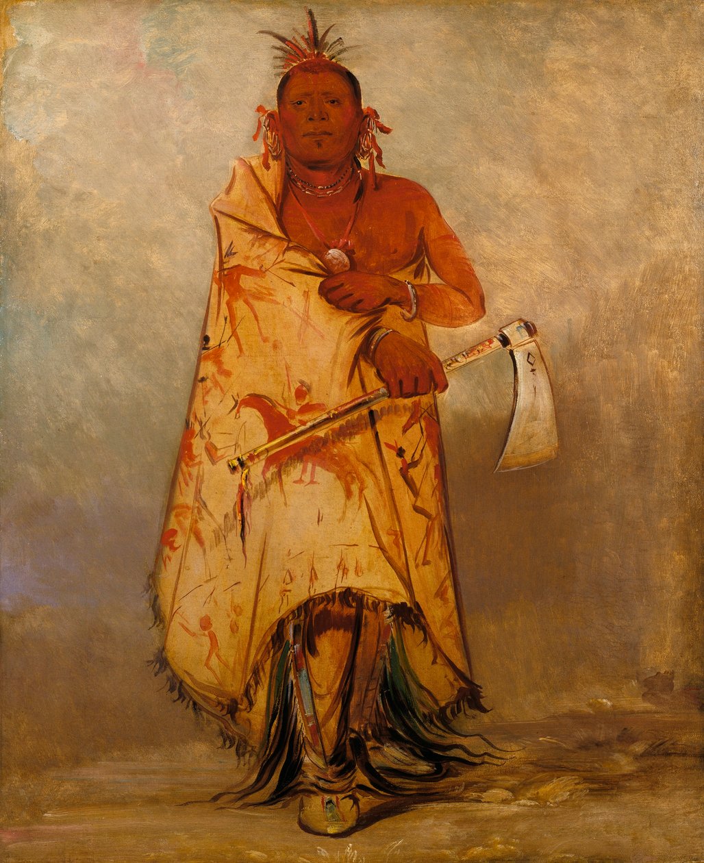 Le-sháw-loo-láh-le-hoo, Big Elk, hövding över Skidi (varg) Pawnee av George Catlin