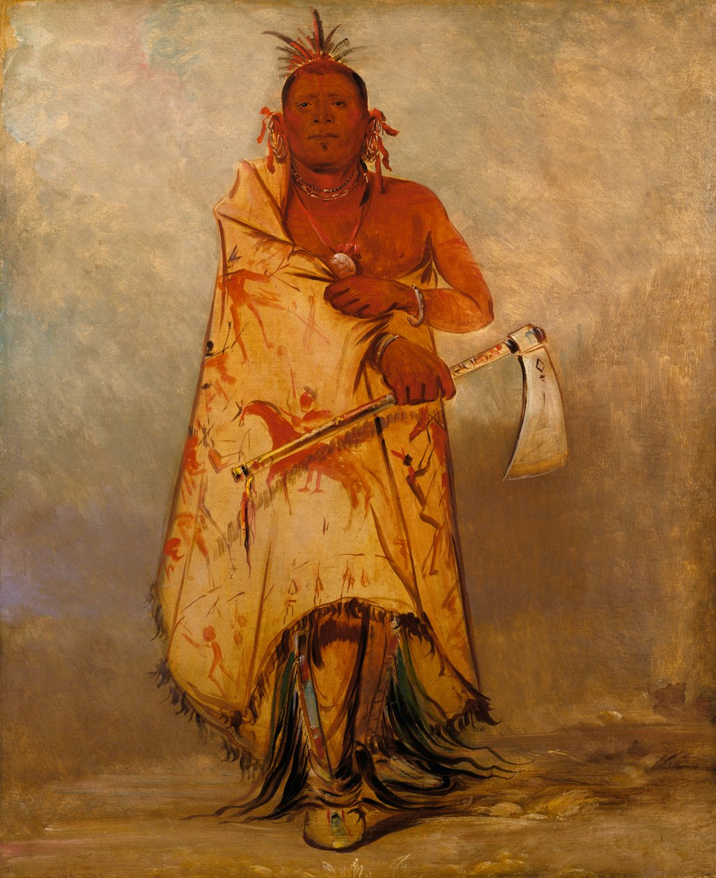 Le-sháw-loo-láh-le-hoo, Big Elk, chef för Skidi Wolf Pawnee, 1832. av George Catlin