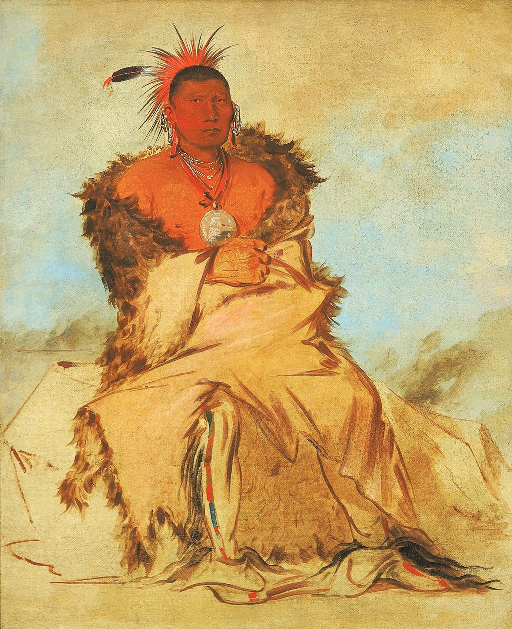 Loo-rá-wée-re-coo, Fågel som drar ut i krig, en Tapage Pawnee av George Catlin