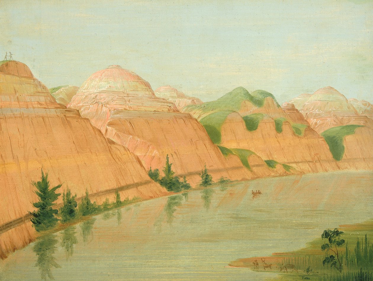Magnificent Clay Bluffs, 1800 Miles ovanför St. Louis, 1832. av George Catlin