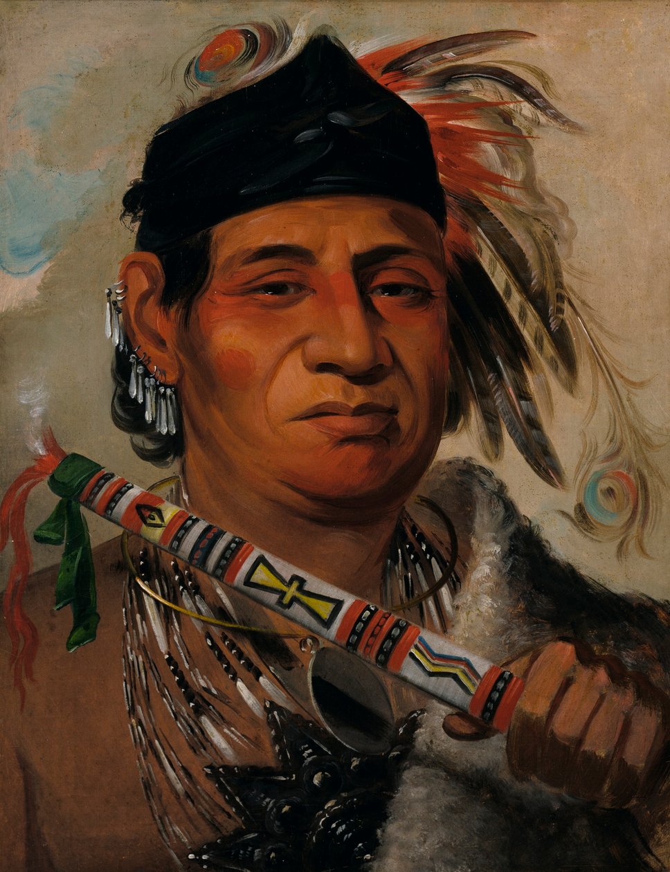 Mah-kée-mee-teuv, Grizzlybjörn, stammens hövding av George Catlin