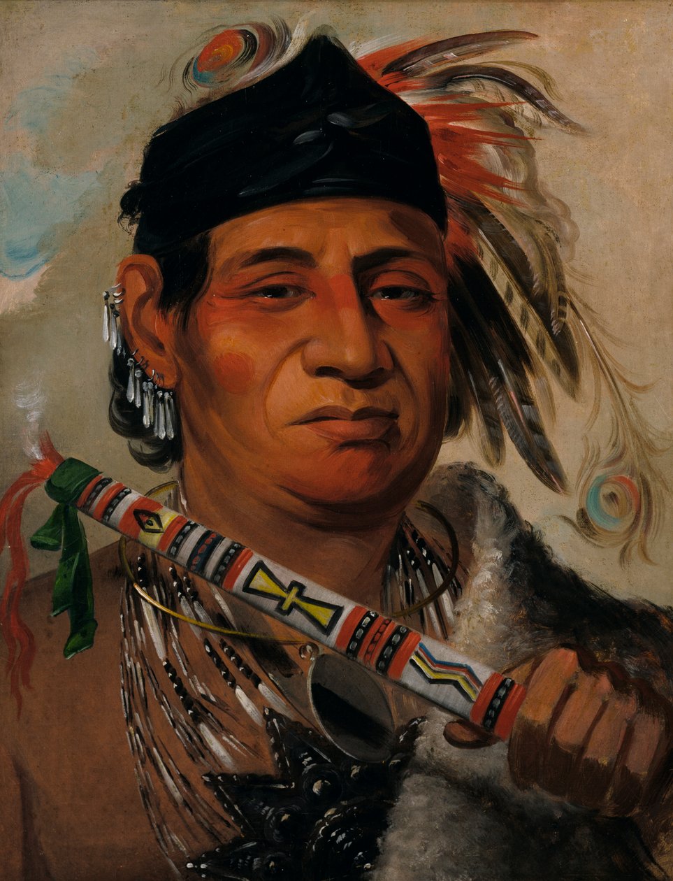Mah-kée-mee-teuv, Grizzlybjörn, stamhövding, 1831. av George Catlin