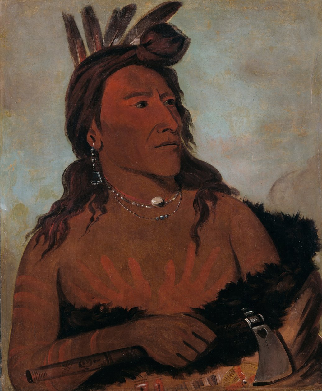 Mah-tó-che-ga, Little Bear, till Hunkpapa Brave, av George Catlin