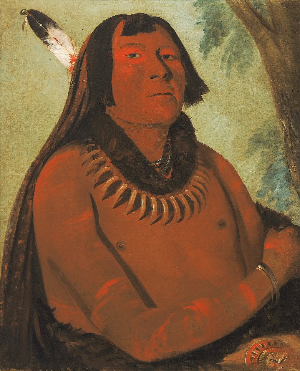 Mah-táhp-ta-a, rusar genom mitten, en modig av George Catlin