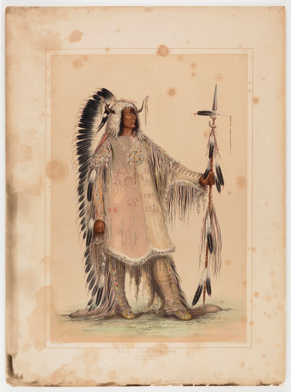 Mah-to-toh-pa, mandanhövdingen av George Catlin