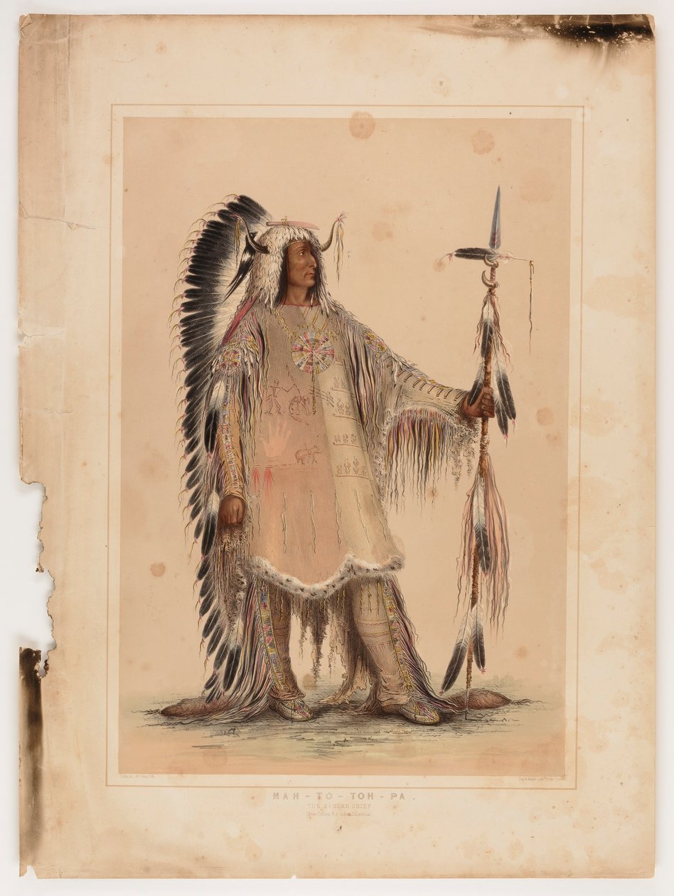 Mah-to-toh-pa, mandanhövdingen av George Catlin
