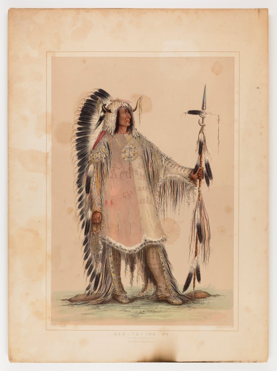 Mah-to-toh-pa, mandanhövdingen av George Catlin