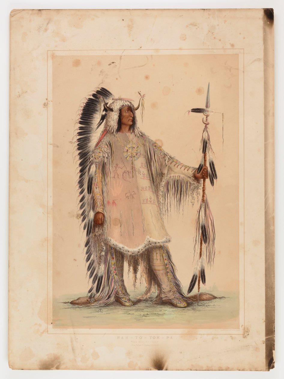 Mah-to-toh-pa, mandanhövdingen av George Catlin