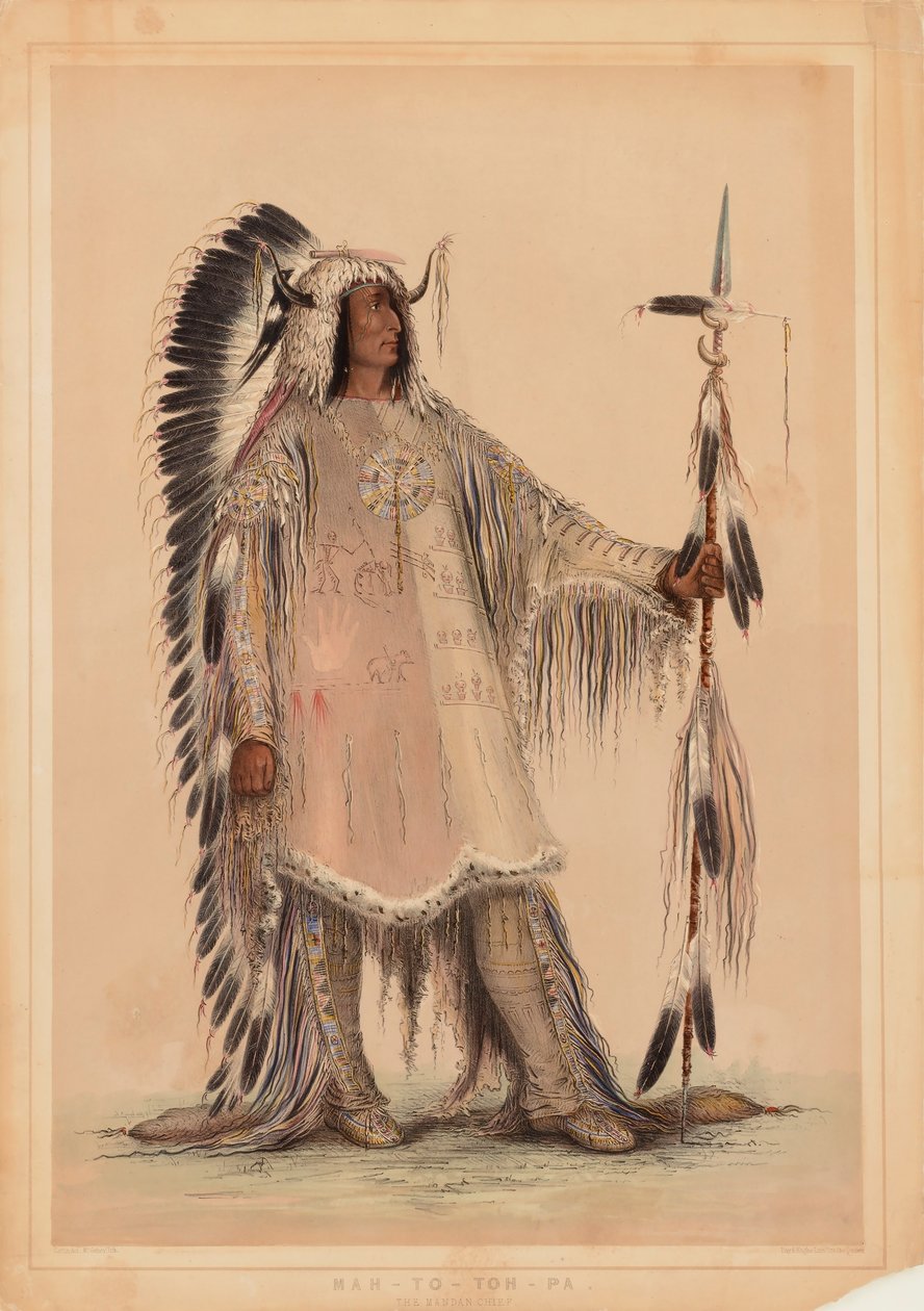 Mah-to-toh-pa, Mandan-stammens hövding av George Catlin