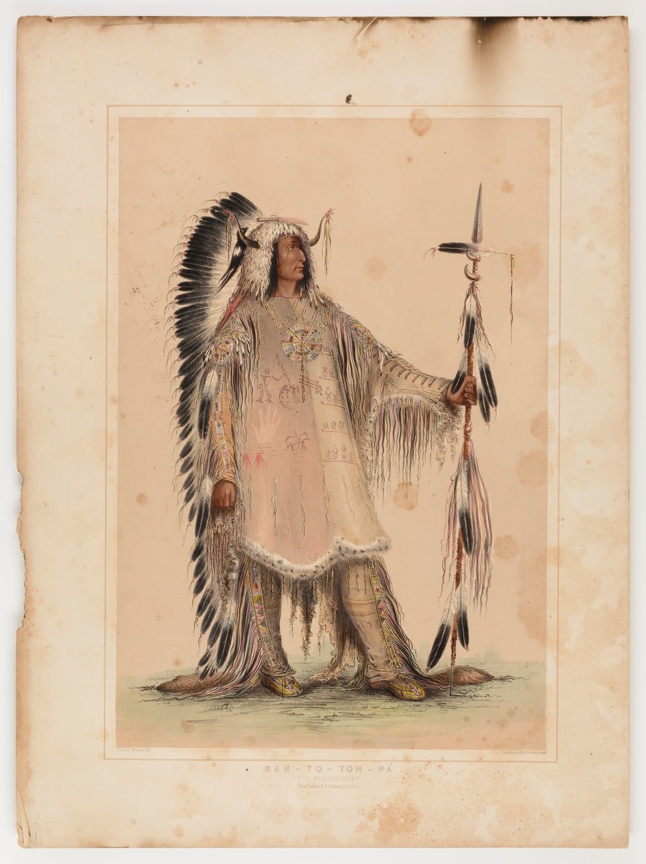 Mah-to-toh-pa, Mandan-stammens hövding av George Catlin