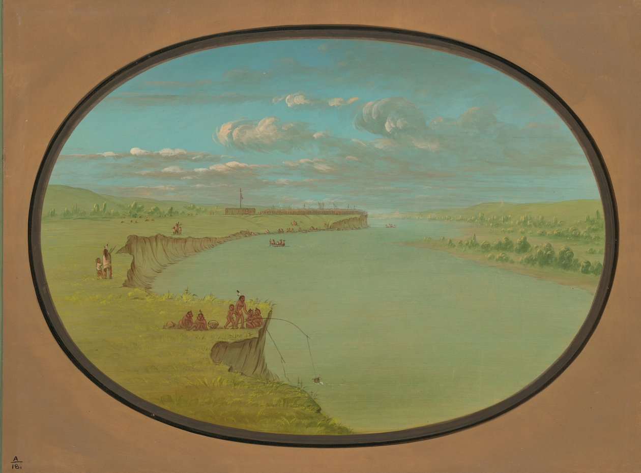 Mandan Village - A Distant View, 18611869. av George Catlin