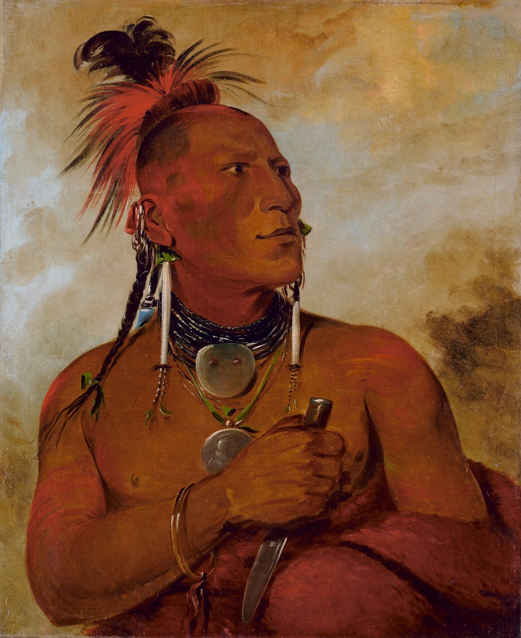 Meach-o-shín-gaw, Little White Bear, a Distinguished Brave, 1832. av George Catlin