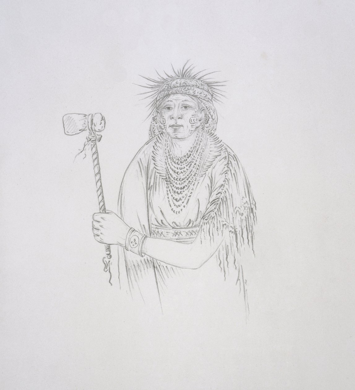 Men-son-se-a (Vänsterhanden) 1852 av George Catlin