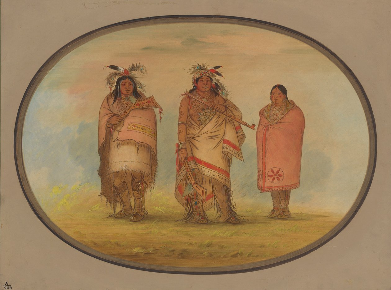 Menomonie chef, hans fru och son, 18611869. av George Catlin