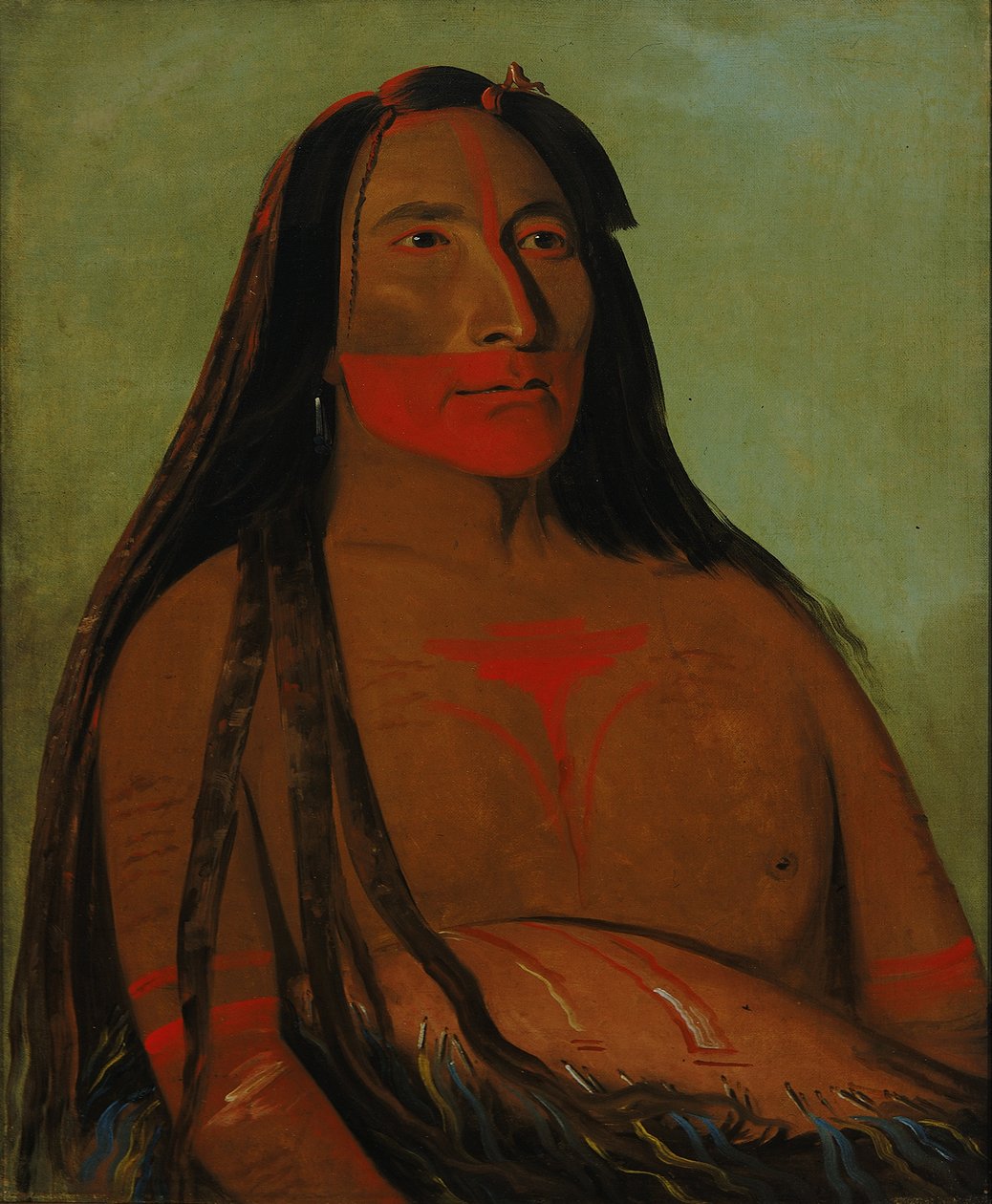 Máh-to-tóh-pa, Fyra björnar, Andra hövdingen i sorg av George Catlin