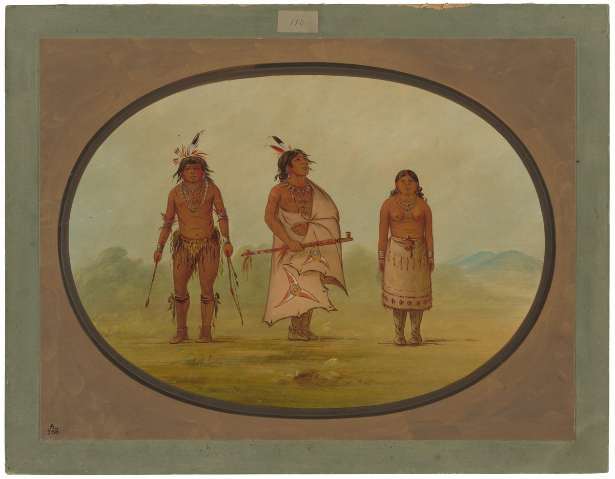 Mohave Chief, en krigare och hans fru av George Catlin
