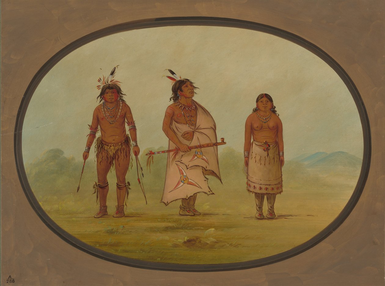 Mohave Chief, a Warrior, and His Wife, 18551869. av George Catlin