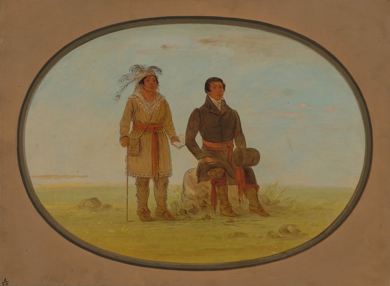Mohigan-hövding och en missionär, 18611869. av George Catlin