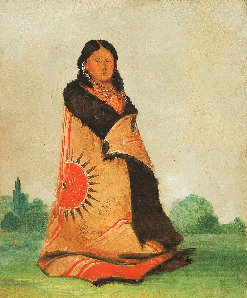 Mong-shóng-sha, böjande pil, hustru till stor hövding av George Catlin