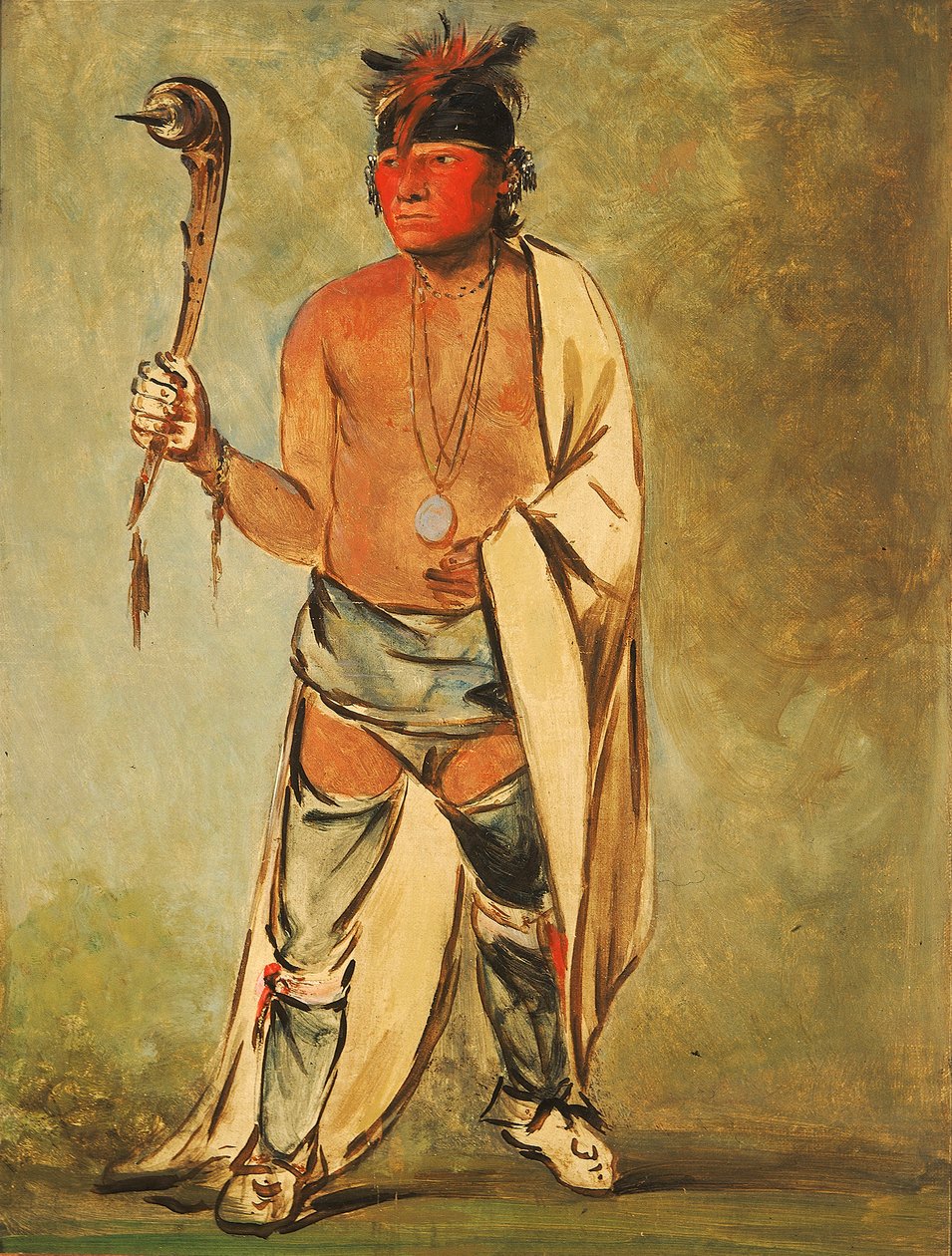 Naugh-háigh-hee-kaw, Han som fuktar träet, 1828. av George Catlin