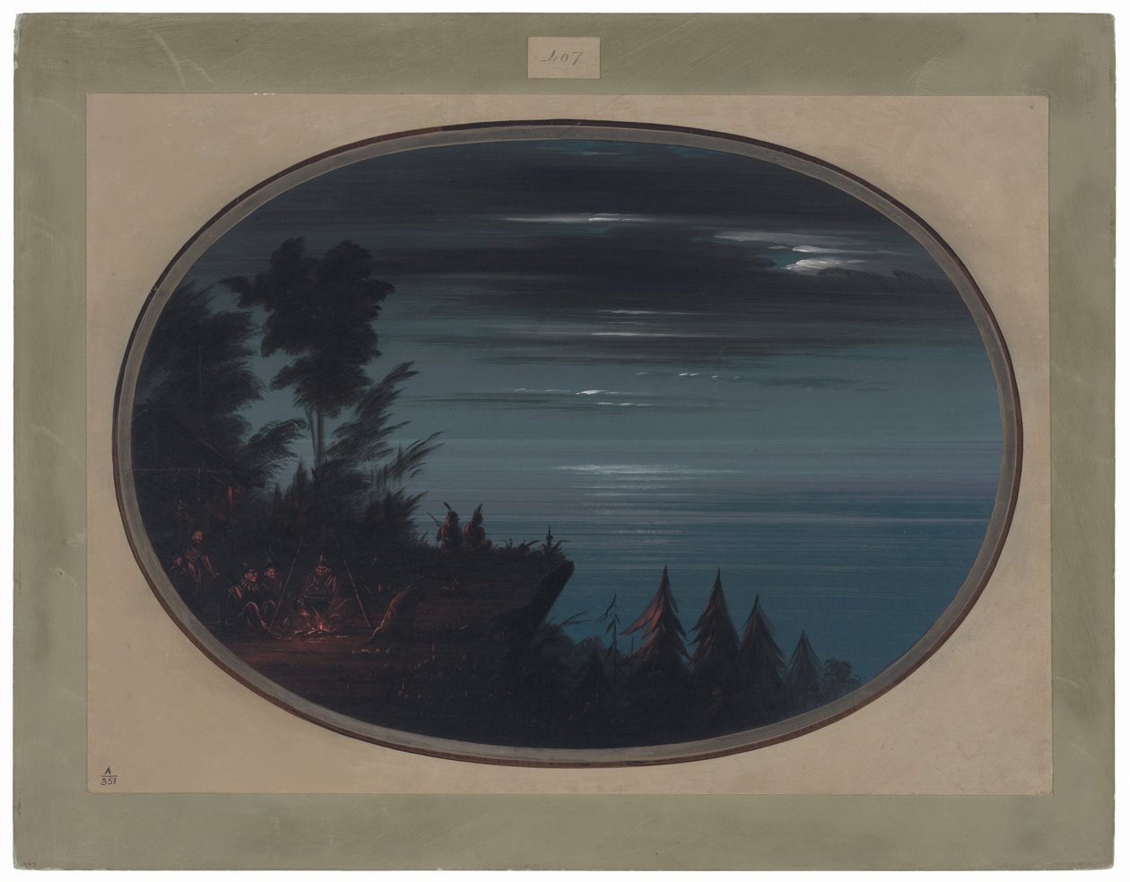 Nayas by på natten av George Catlin