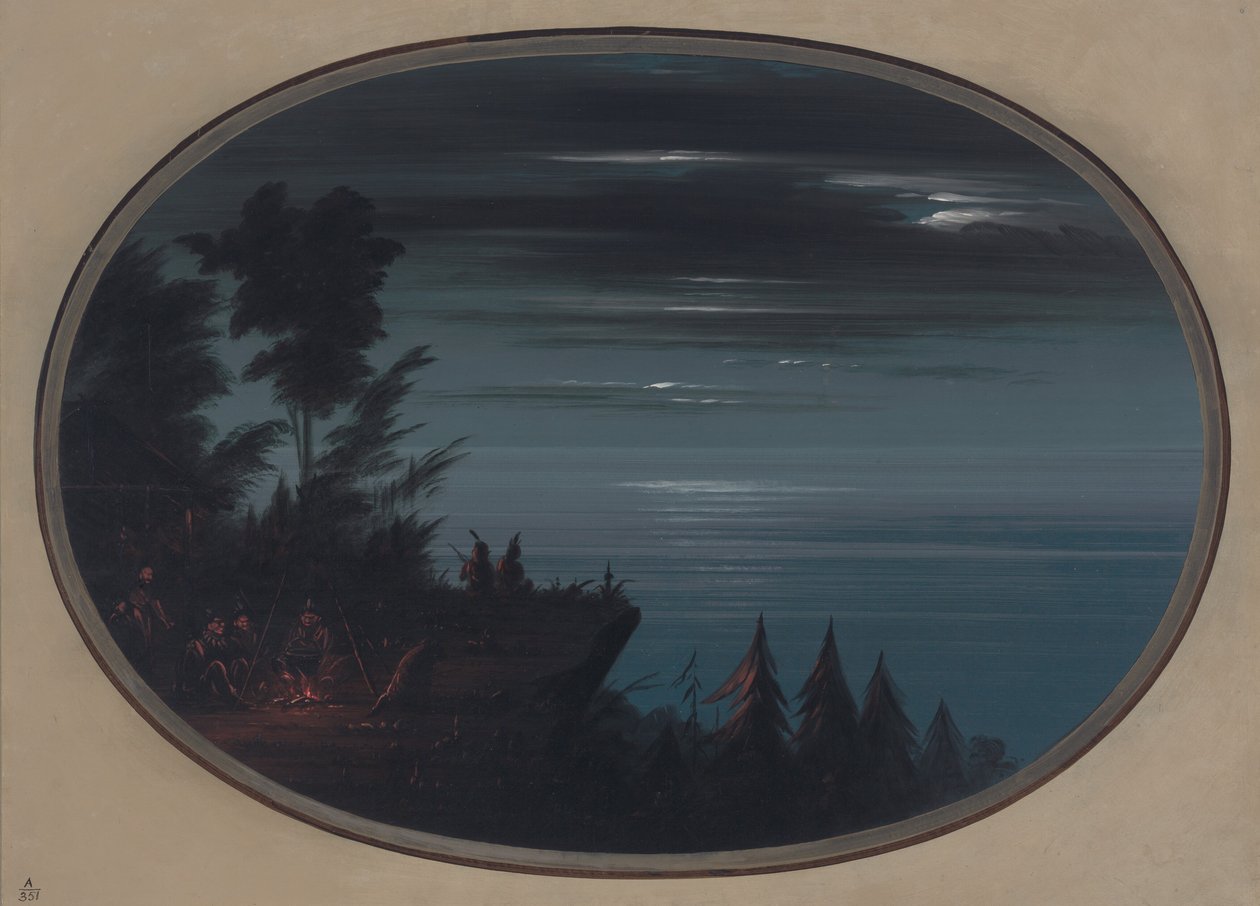 Nayas by på natten, 18551869. av George Catlin