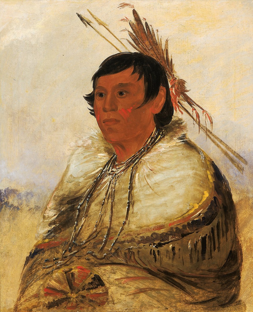 Ni-a-có-mo, fixa med foten, en modig av George Catlin