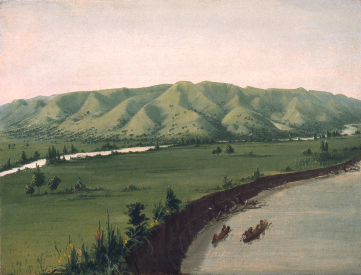 Nishnabottana Bluffs, 1070 Miles ovanför St. Louis, 1832. av George Catlin