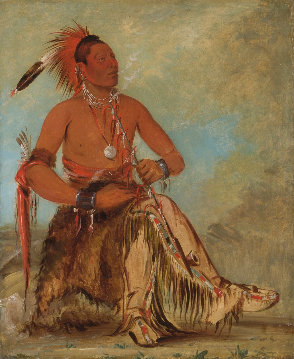 Nóm-ba-mon-nee, dubbelgångare, en modig av George Catlin