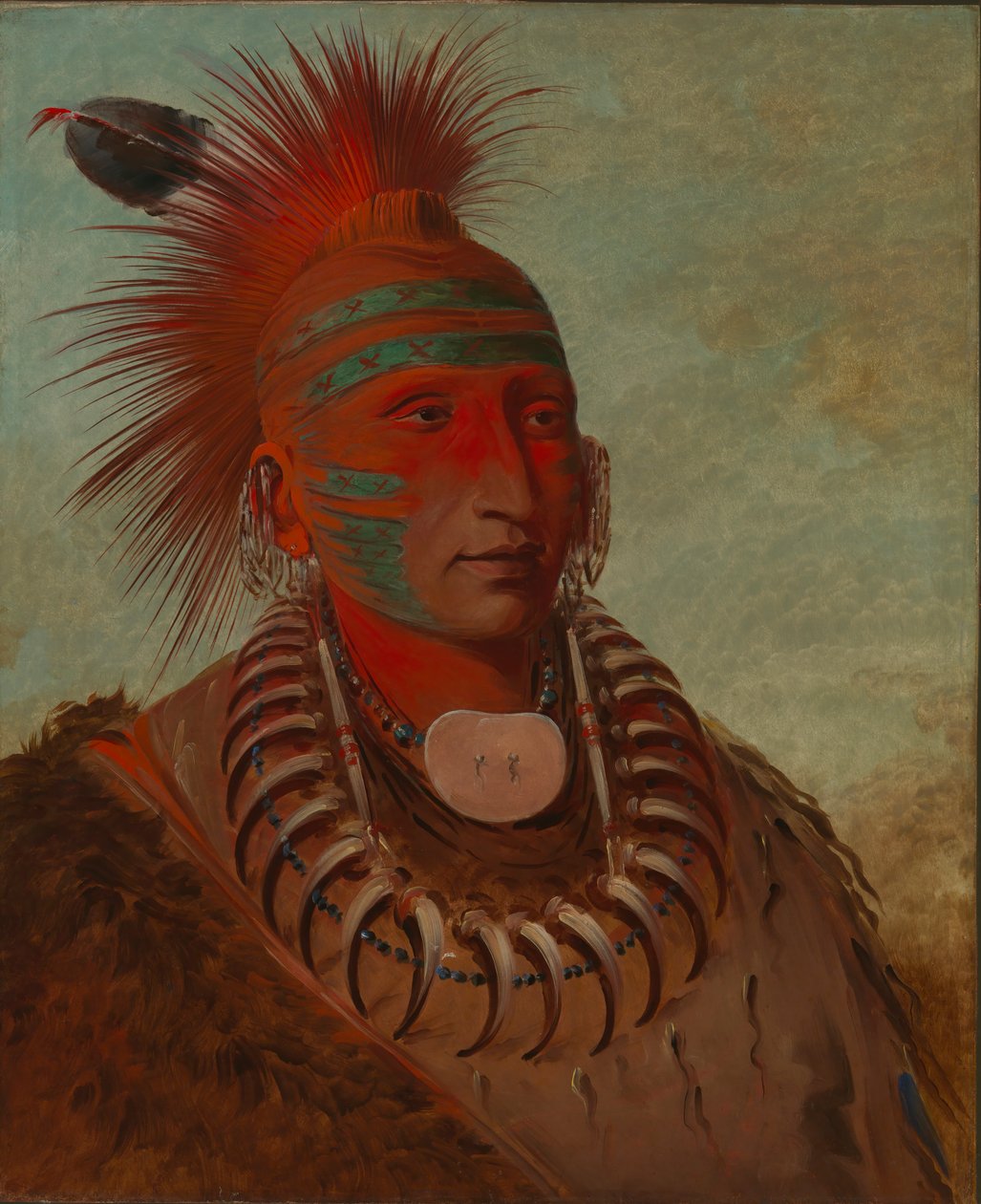 No-ho-mun-ya, En som inte ger någon uppmärksamhet, 1844. av George Catlin