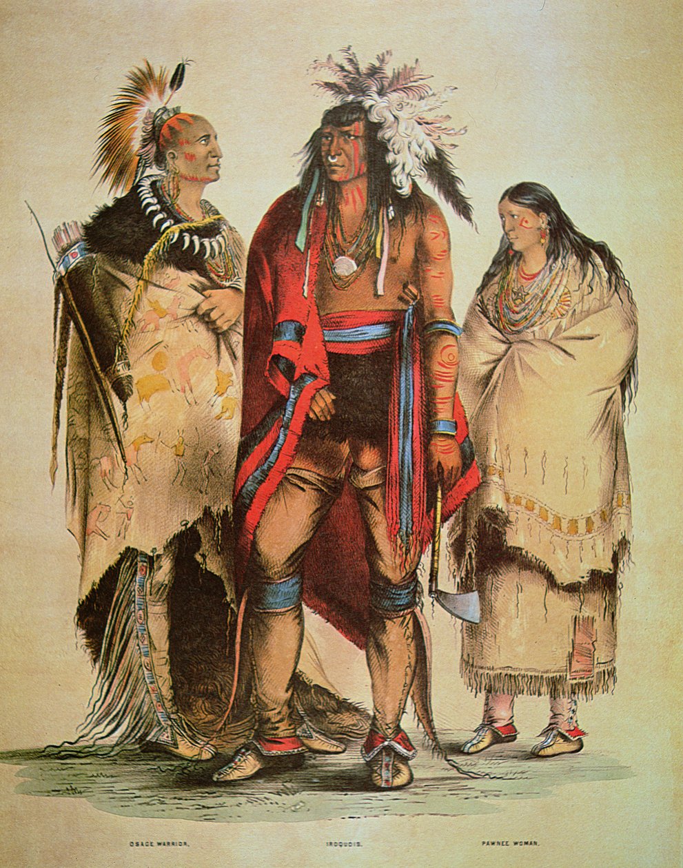Nordamerikanska indianer (färg litho) av George Catlin