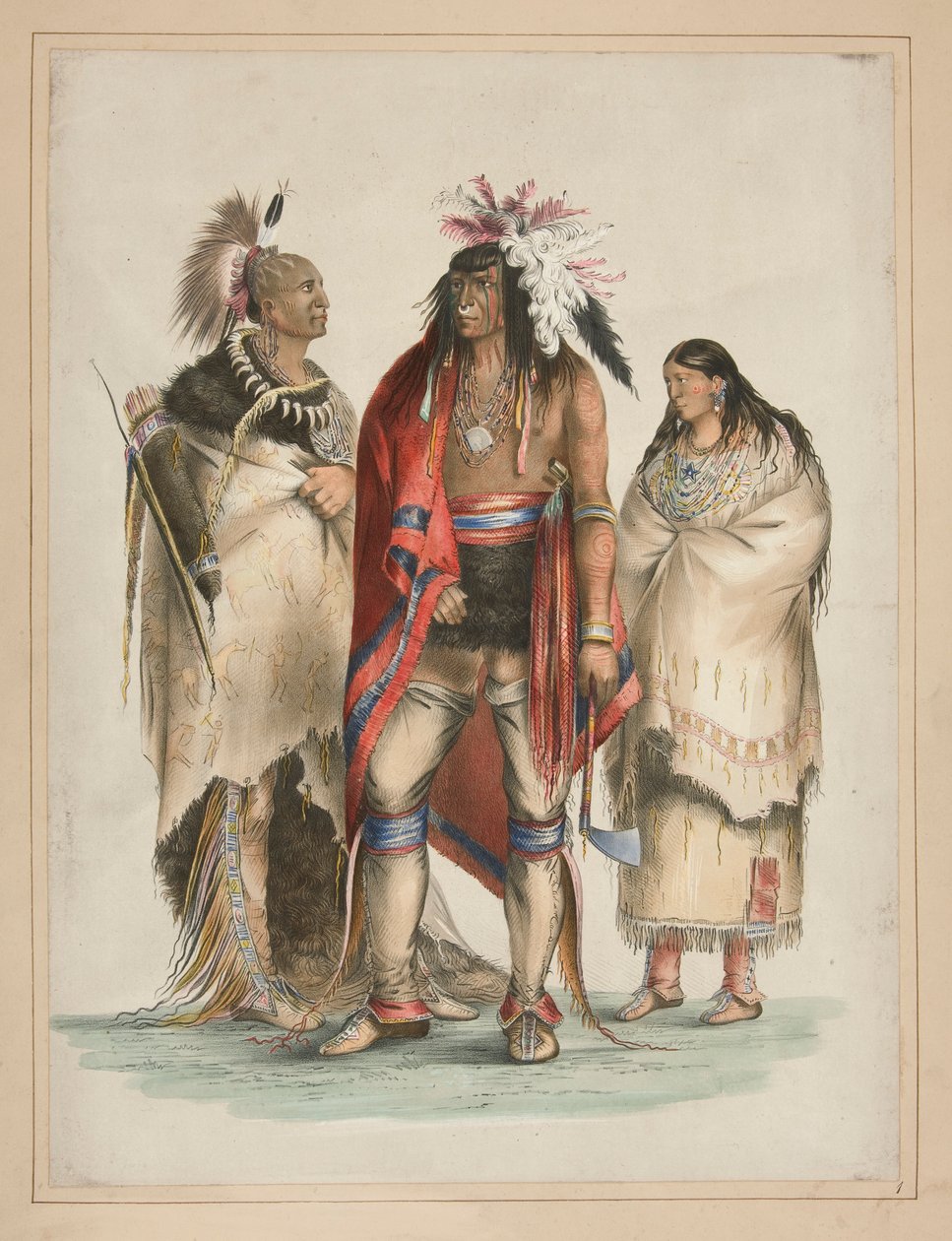 nordamerikanska indianer, pl. 1 från North American Indian Portfolio av George Catlin