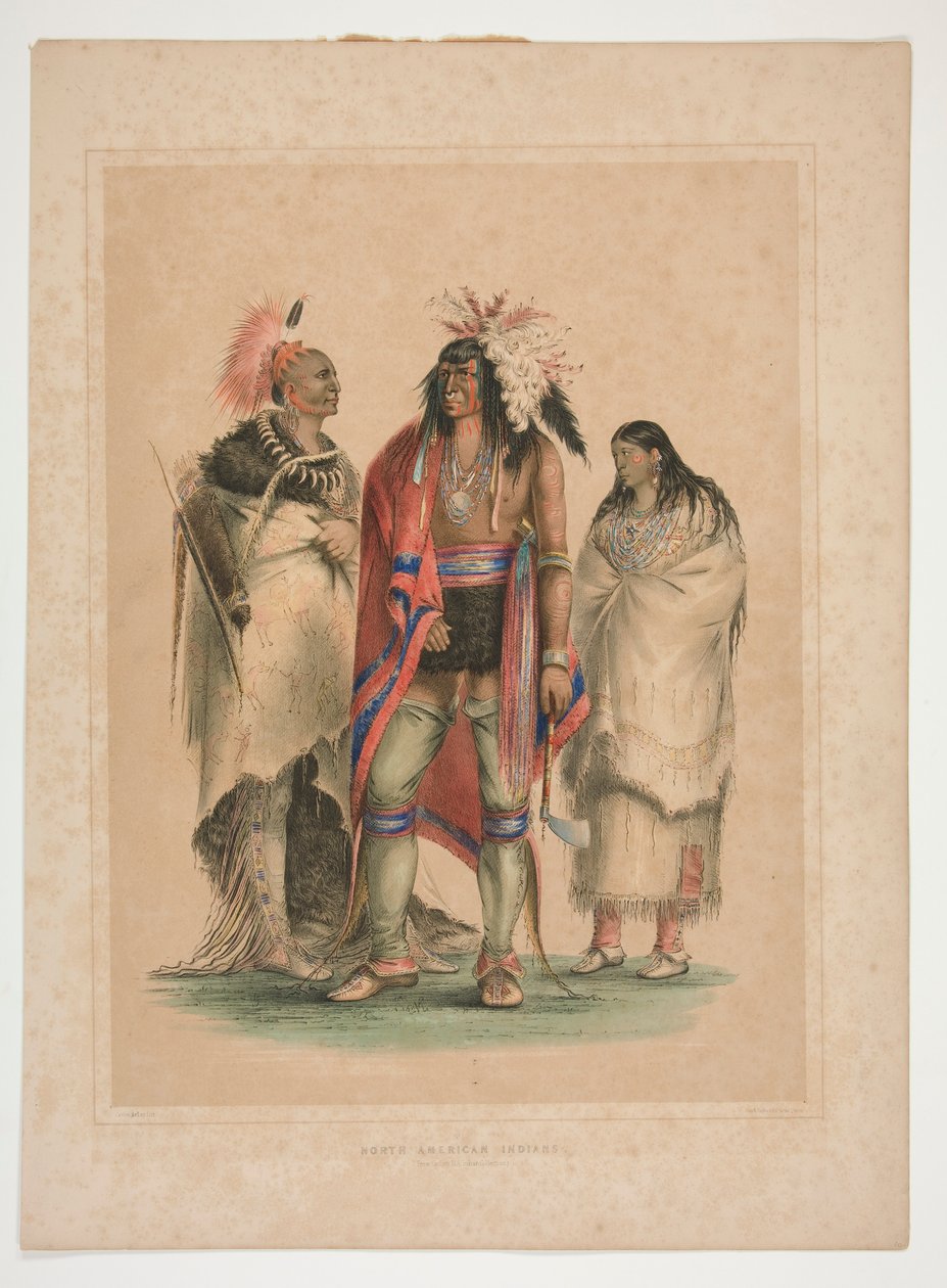 nordamerikanska indianer, pl. 1 från North American Indian Portfolio av George Catlin