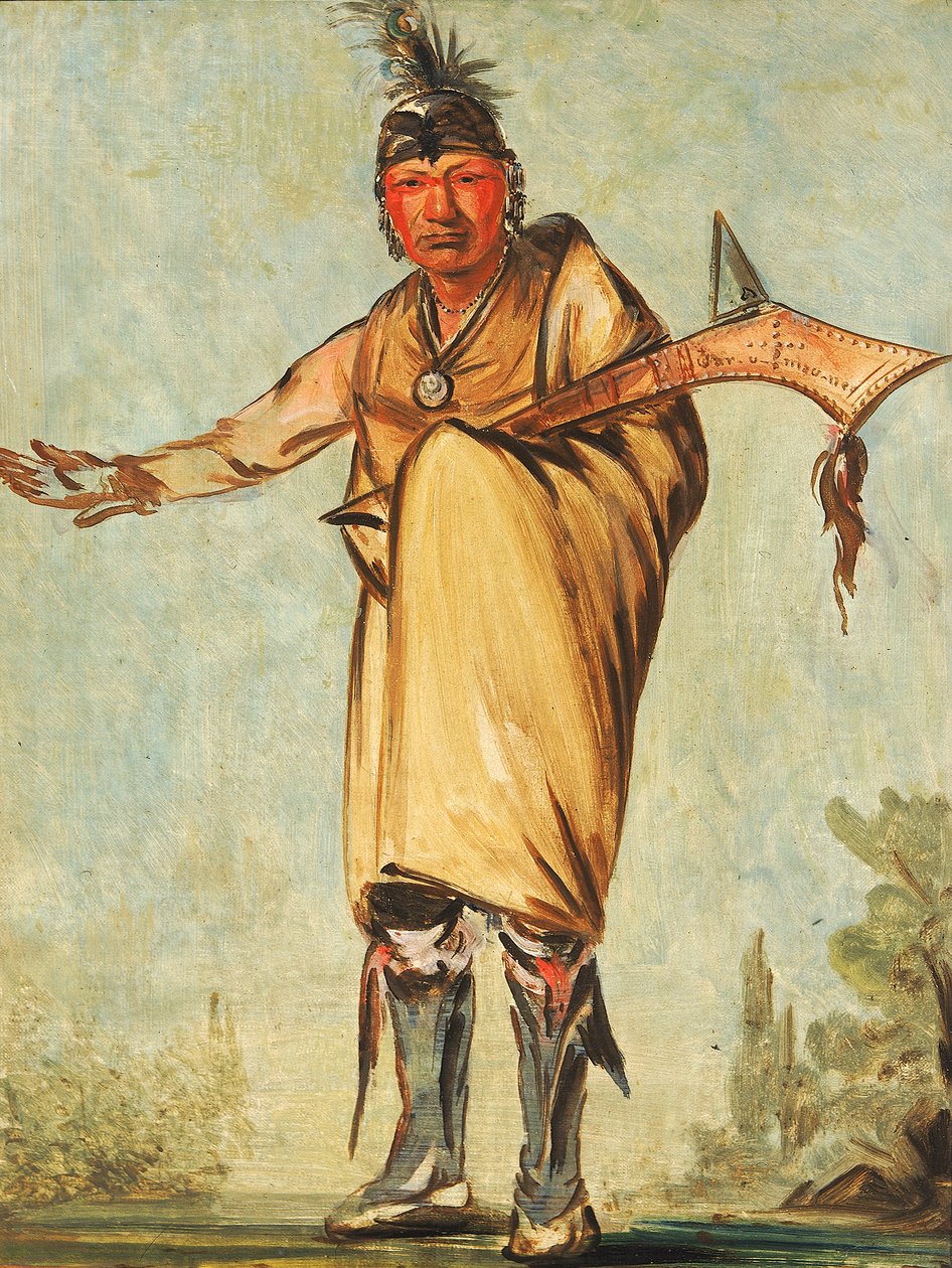 Náw-káw, Wood, före detta stamhövding, 1828. av George Catlin