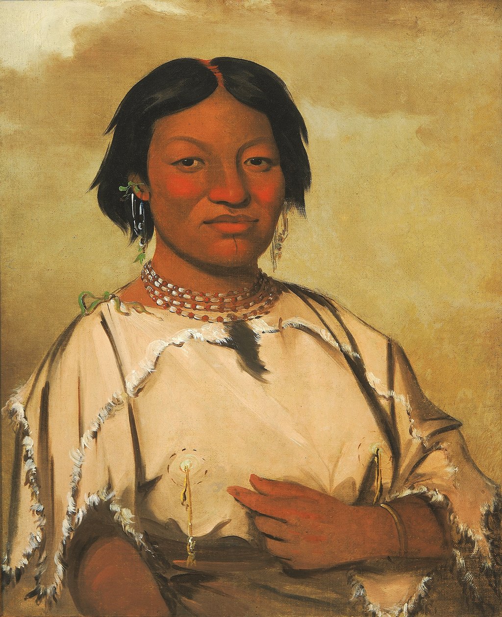 Oó-je-en-á-he-a, kvinnan som bor i björnens lya av George Catlin