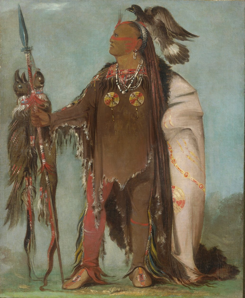Pa-rís-ka-róo-pa, Två kråkor, en bandhövding av George Catlin