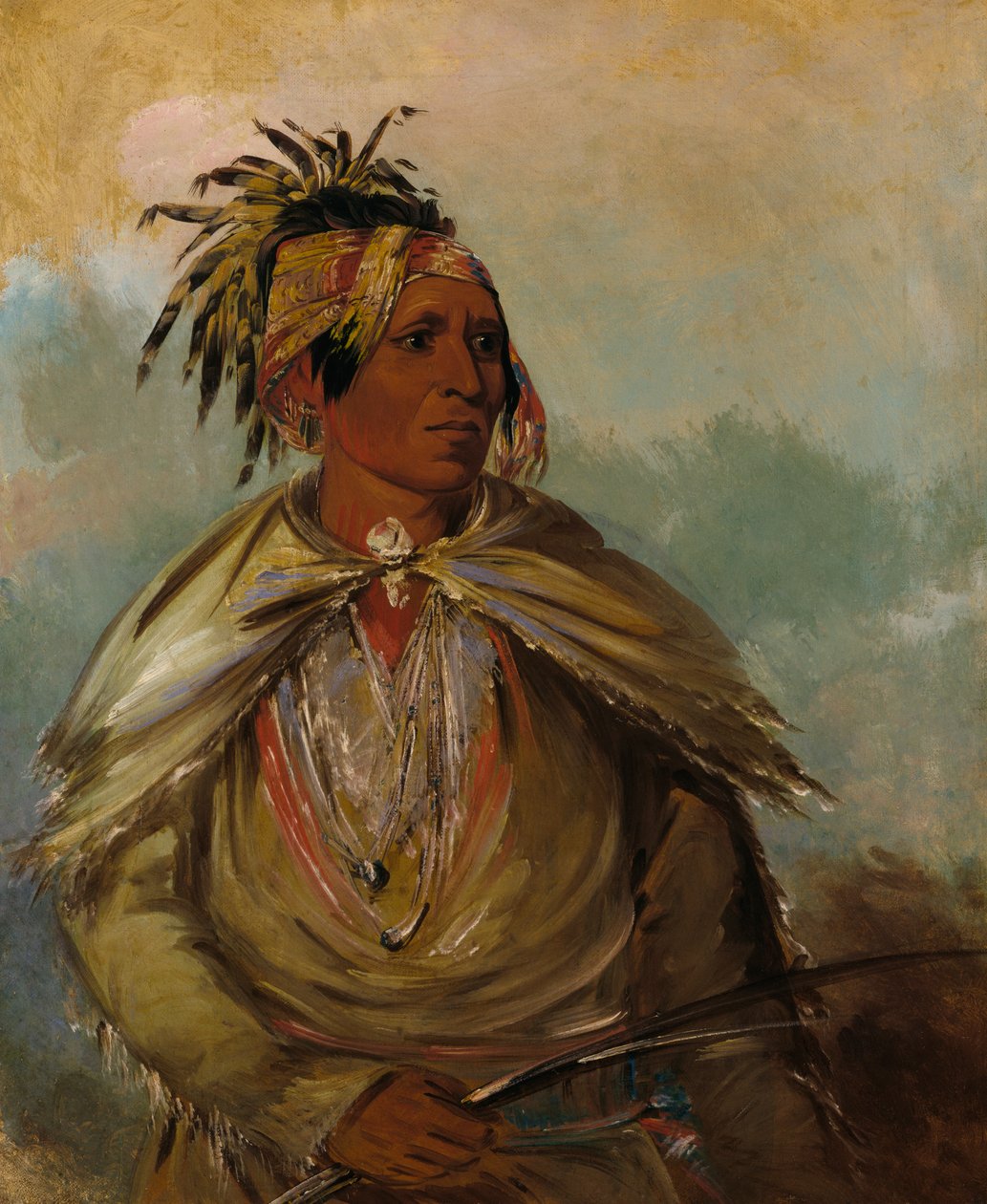 Pah-mee-ców-ee-tah, Man Who Tracks, a Chief, av George Catlin