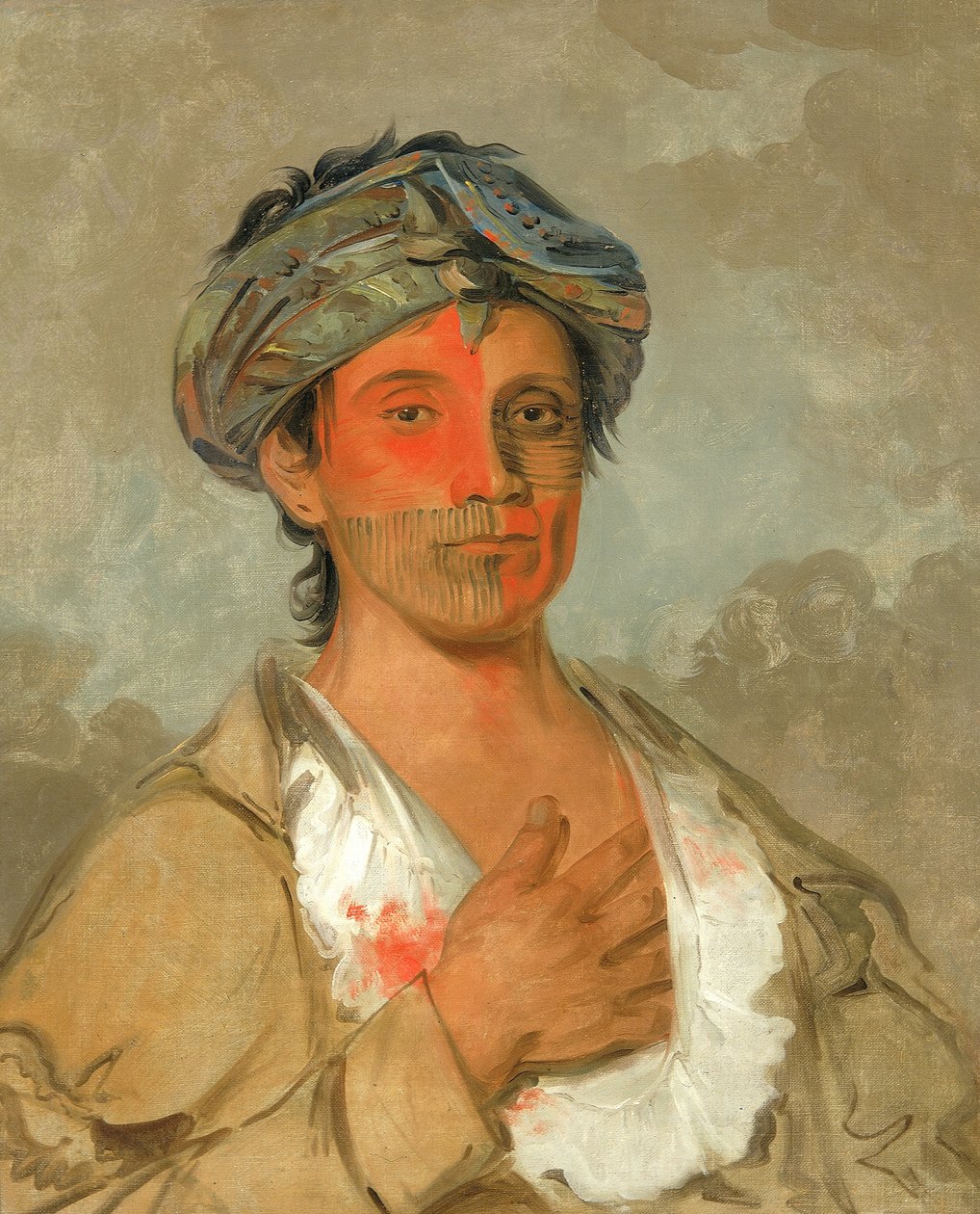 Pah-te-cóo-saw, Straight Man, Semiciviliserad av George Catlin