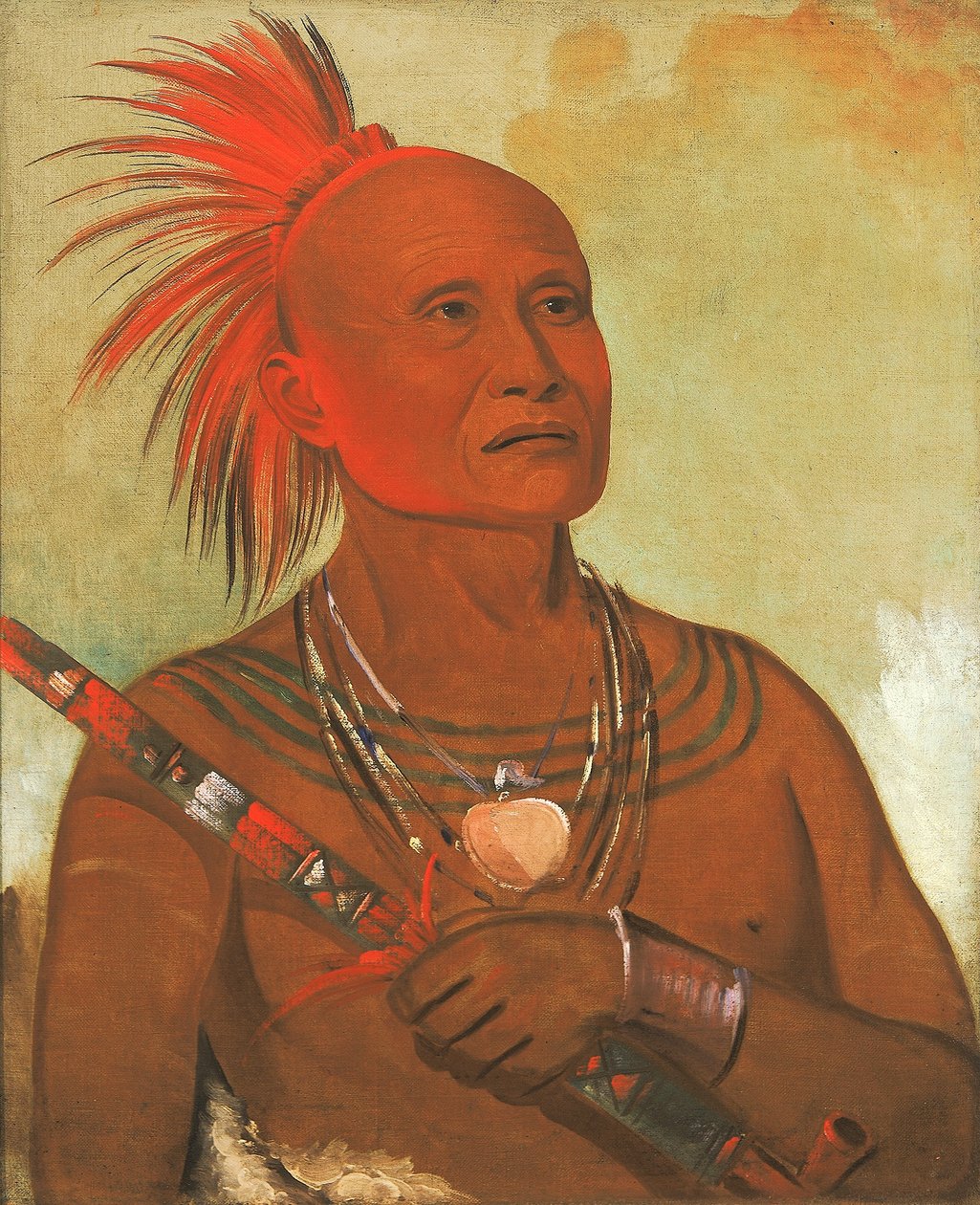 Pam-a-hó, simmaren, en av Svarta hökens krigare av George Catlin