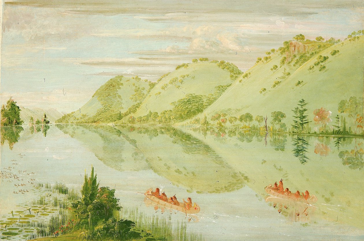 Pittoreska klippor ovanför Prairie du Chien av George Catlin