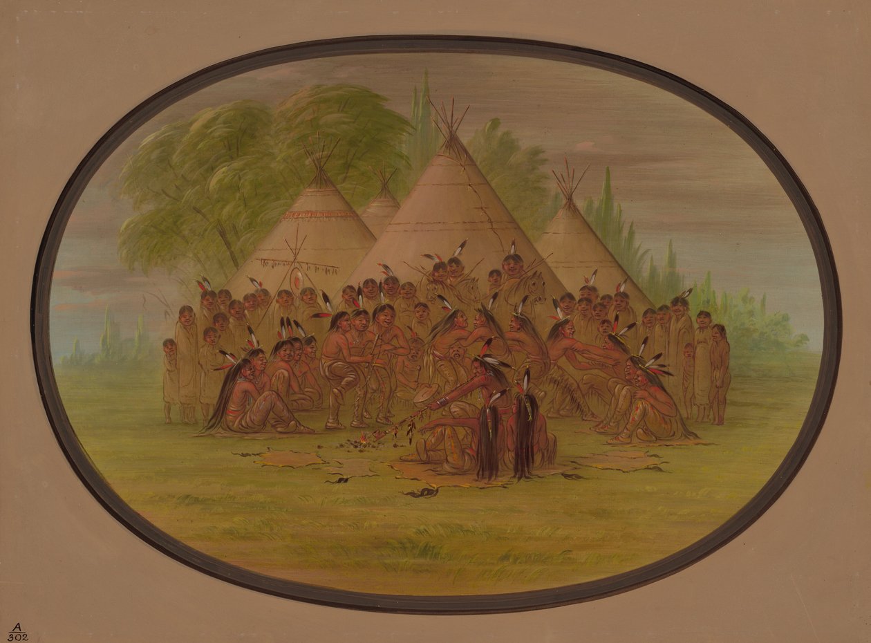 Pipdans - Assinneboine, 18611869. av George Catlin