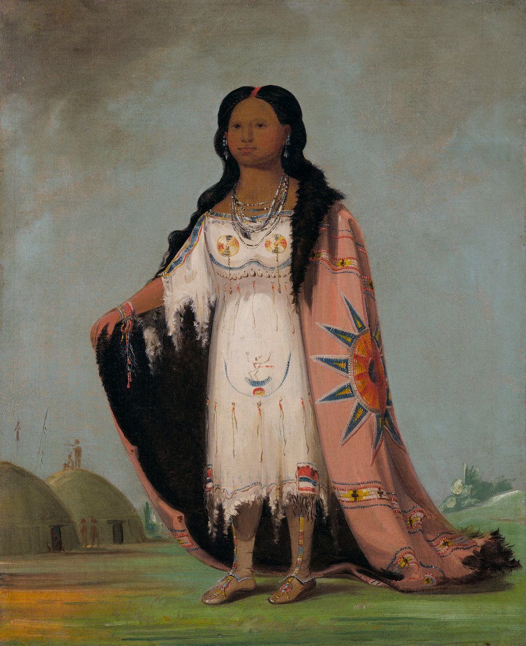Pshán-shaw, sötdoftande gräs, tolvårig dotter till Bloody Hand, 1832. av George Catlin