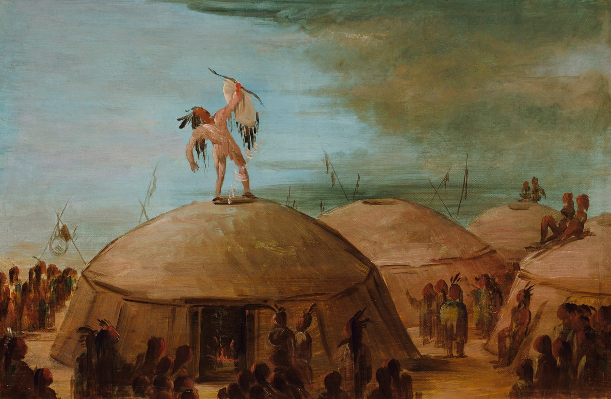 Regnmakande bland Mandan, 1837-1839. av George Catlin